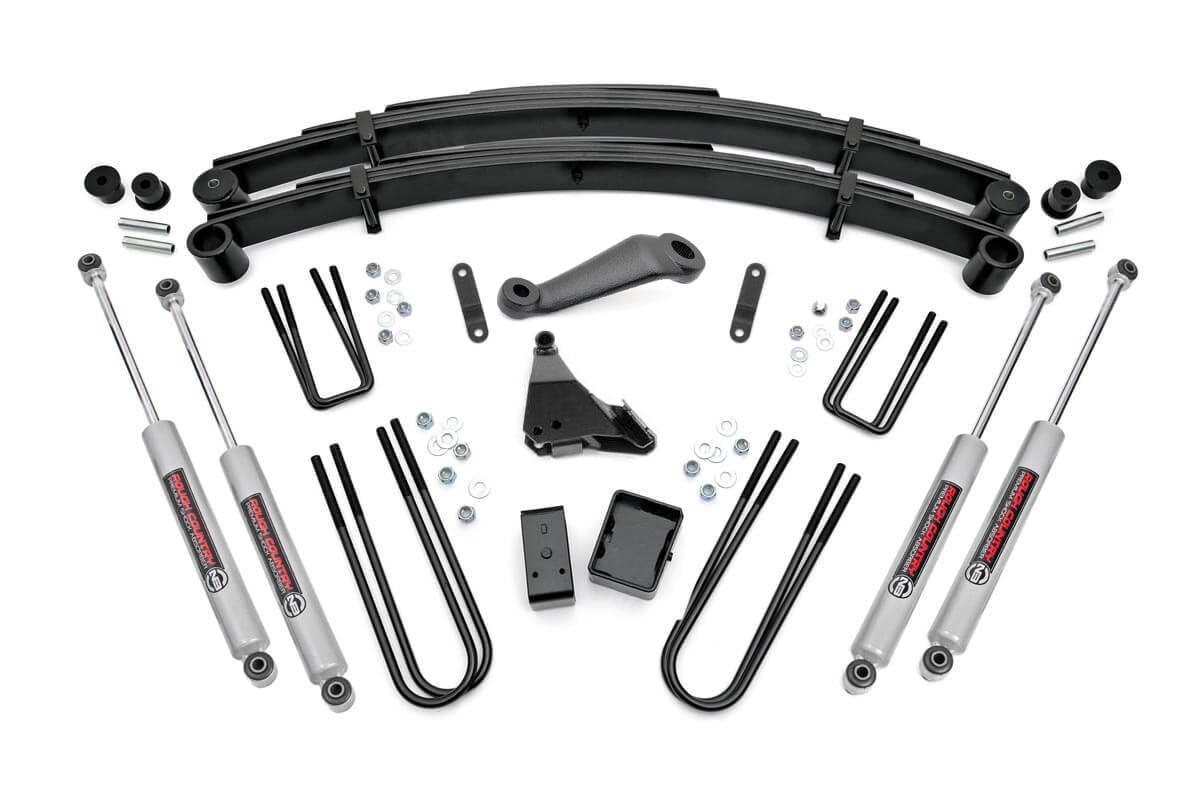 Ford F-350 Super Duty Suspension Lift Kit - Front + Rear - Rough Country - 6 Inch with Rear Blocks - '99-'04